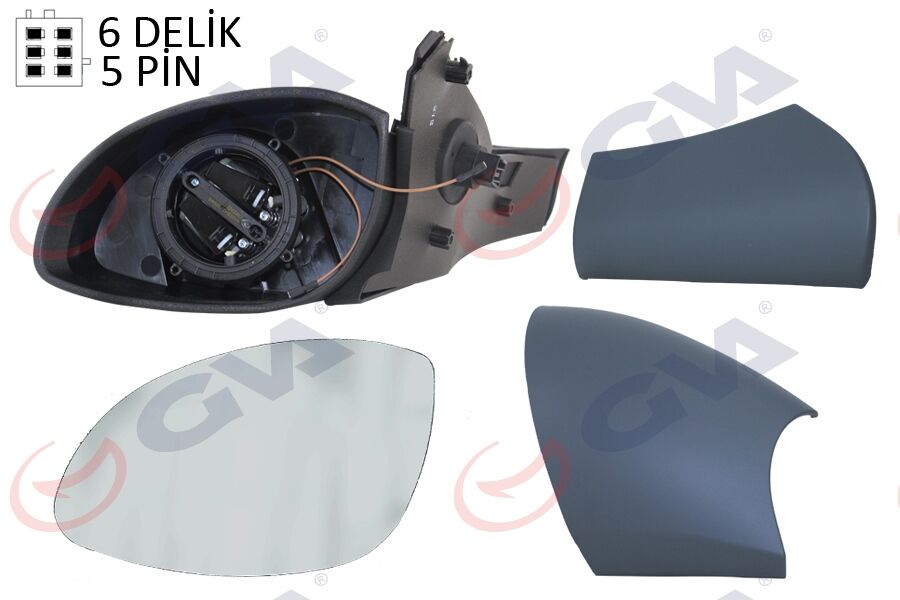 DIŞ DİKİZ AYNASI SOL VECTRA B 96> ELEKTRİKLİ ISITMALI KONVEKS 5 FİŞ VM-166EHL 1428717