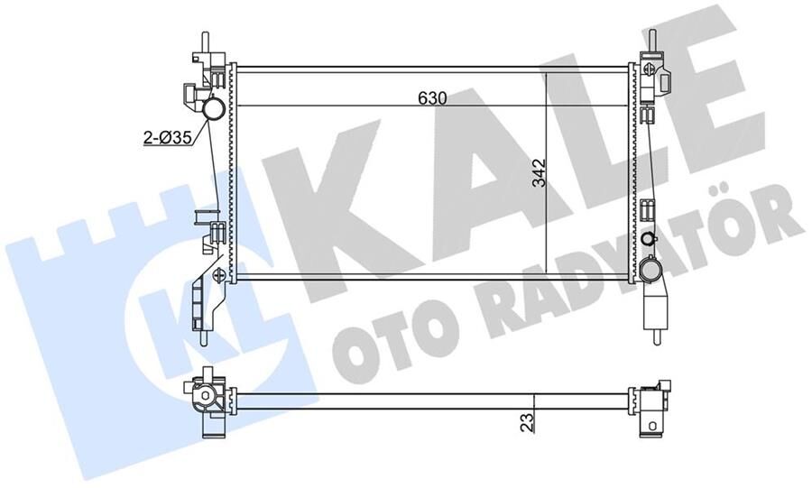 SU RADYATÖRÜ BRAZING VERSİYONU KL308400-0138011AB FIAT FIORINO 1.3JTD 07 >-PEUGEOT BIPPER-CITROEN NEMO 1.3HDI 16V 75CV 12 > MT AC/NAC MEKANİK 23 MM
