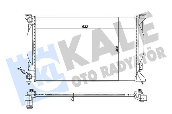 RADYATÖR AUDI A4 00-04 >08 A6 01-05 EXEO 08 > AL/PL/BRZ 632x408x26