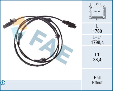 ABS TEKERLEK HIZ SENSÖRÜ ARKA PSA 407 1.8 16V-2.0 16V-2.2 16V 04-