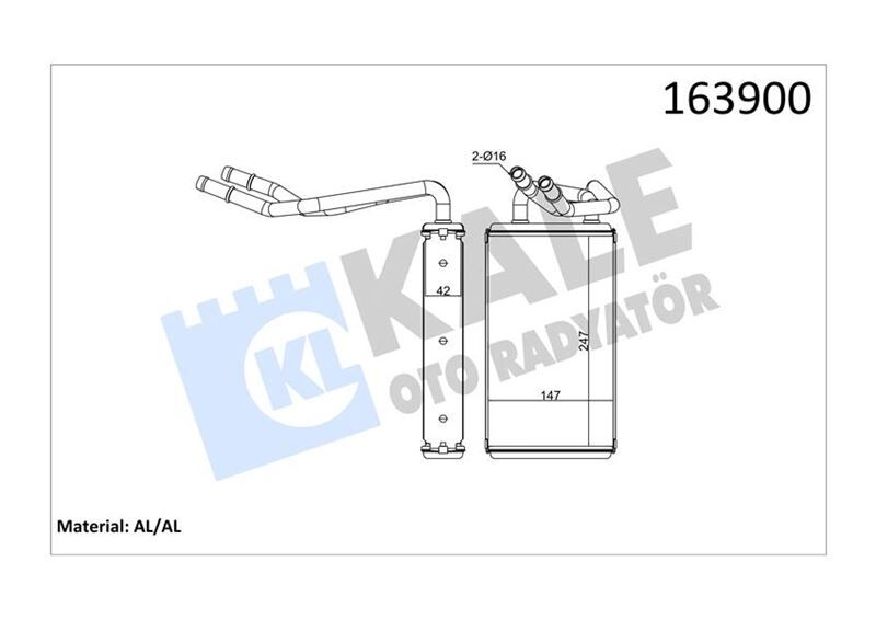 KALORİFER RADYATÖRÜ FORD TRANSİT 01> AC KLİMALI